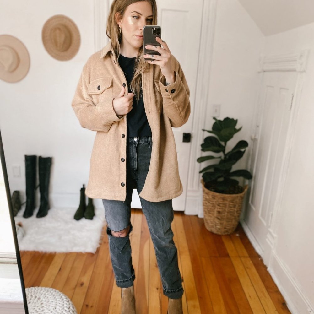 Thread & Supply Shirt Jacket / Shacket, Camel  sz S